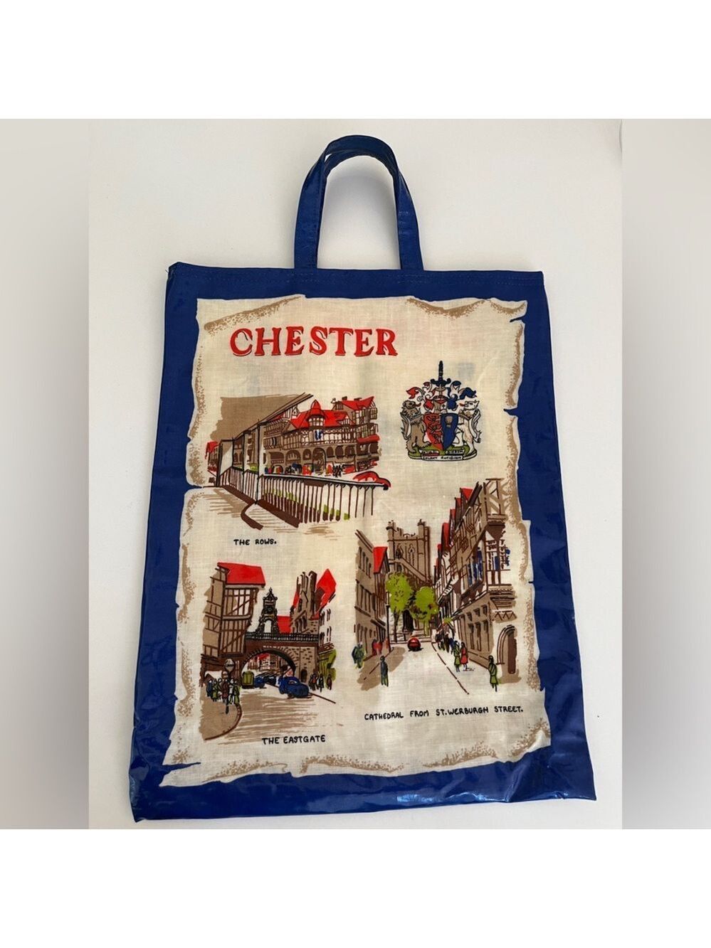 ULSTER WEAVERS Reusable Tote Shopping Bag PVC Cotton Made UK Chester City Scenes